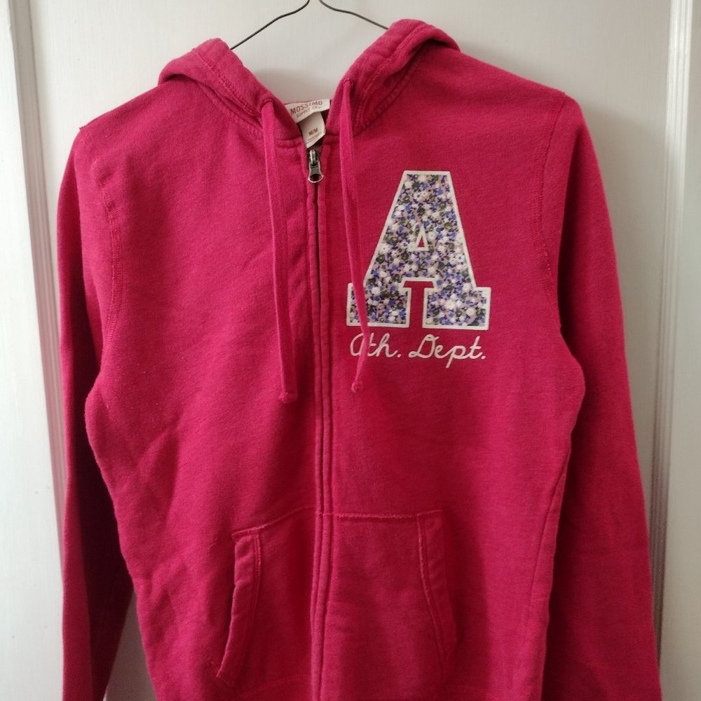 Mossimo Sweatshirt Jacket with zipper front and hoodie, Size M (Girls)